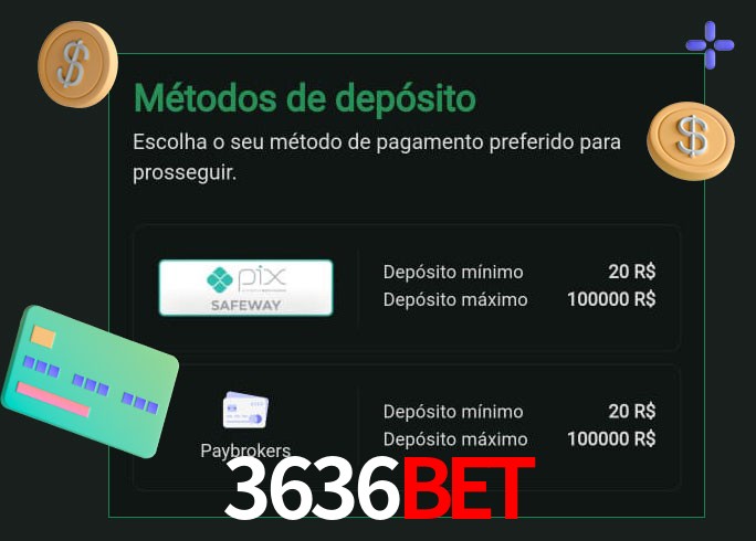 O cassino 3636bet oferece uma grande variedade de métodos de pagamento